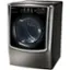 Left. LG - SIGNATURE 9.0 Cu. Ft. Smart Electric Dryer with Steam and Sensor Dry - Black Stainless Steel.