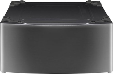 LG - SIGNATURE 29" Laundry Pedestal with Storage Drawer - Black Stainless Steel