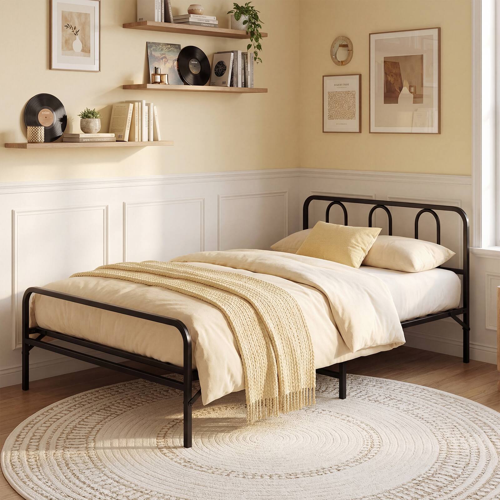 Alt View 7. Gymax - Gymax Twin Foldable Bed Frame w/Headboard & Footboard Under-Bed Storage for Dorm - Black.