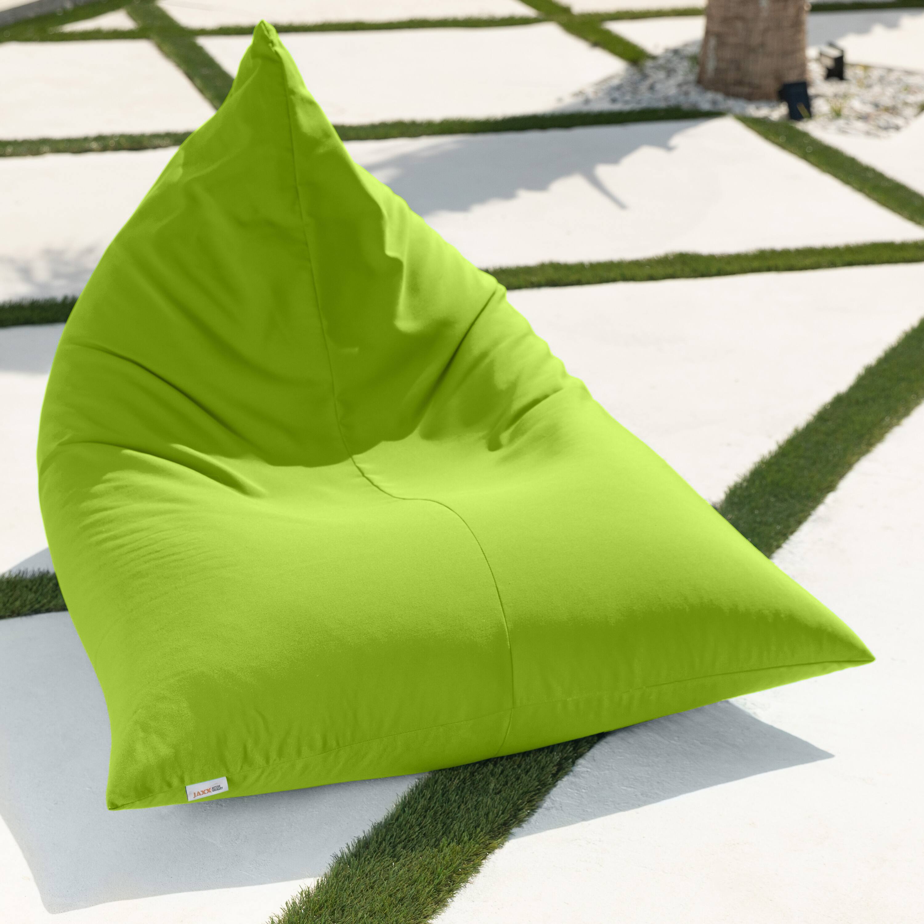 Left. Jaxx - Jaxx Twist Outdoor Bean Bag Chair, Lime - Lime.
