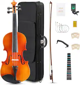 Winado - Violin 4/4 Full Size Set Fiddle, Acoustic Violins Complete Kit with Handcrafted Board, Starter Lightweight Hard Case