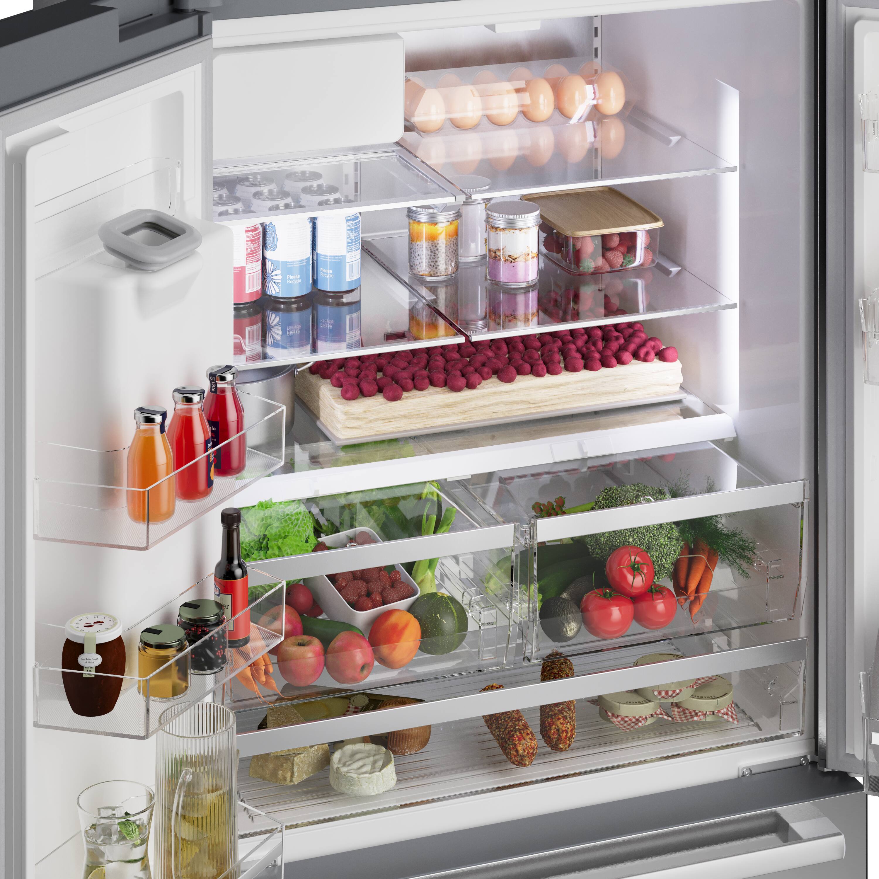 Alt View 9. Bosch - 500 Series 26 Cu. Ft. 3-Door French Door Smart Refrigerator with External Water and Ice - Stainless Steel.