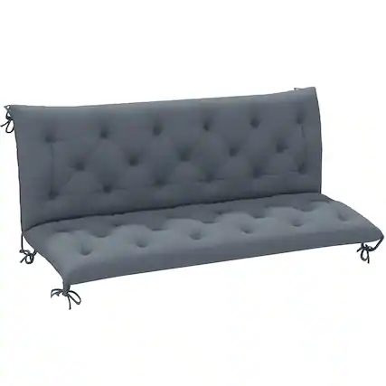 Front. Outsunny - 59" x 38" Tufted Bench Cushion for Outdoor Furniture, 3-Seater Replacement for Swing Chair - Dark Gray.
