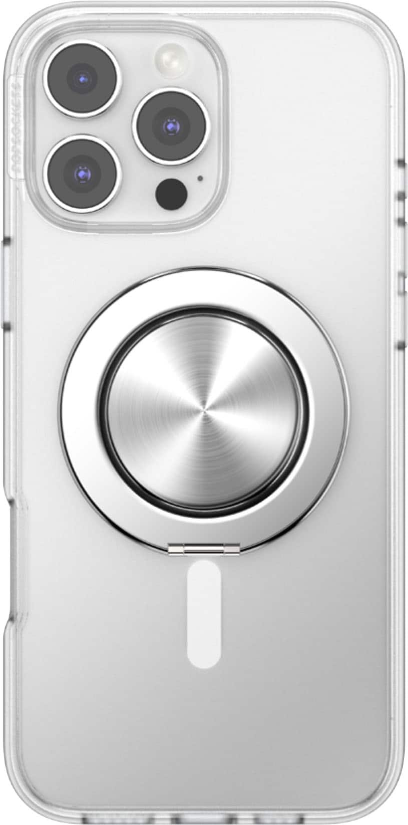 Alt View 5. PopSockets - MagSafe Kick-Out Universal Magnetic Grip & Stand with Adapter Ring for Cell Phones - Alum-Radial Silver.