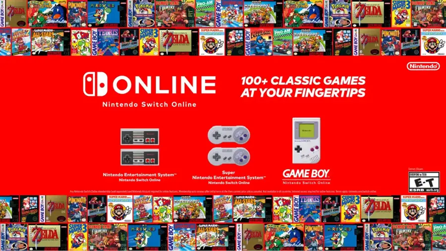 EAR AunEn DONKEY KONG PRO-AM SUPERMARIOLAND DONKEY KONG BOYCOLOR SSHISTSLAND PUNCHOUT! MROW.RLD POKEMON SHISTSLAND PoKeMoN SR3 ELDA GAMEBOYCOLOR GAME BOY GAMEBOYCOL ELDA GAME ANCR SANOO SPEANTNEO SPE MND-CCO ALGCT SUPER MARIO SUPER MARIO CLASA SUPER MARIO RIOLAND SUPER TETRIS SUAR3 MAN PRO-AM COLOR NETAL PUNCHOUT!I LEVT2S MARIO ALL-STARS SHI BOY BOY KONG ELDA GAMEBOYCOLOR BOY ELDA KONNG DONKEY MARIO BROS. MARIO BROS DONKEY SPEENNT GAME ENPEE GAME NNKD Nintendo ONLINE 100+ CLASSIC GAMES AT YOUR FINGERTIPS Nintendo Switch Online Games Shown Nintendo Entertainment Super GAME BOY EVERYONE System Nintendo Entertainment System Nintendo Switch Online Nintendo Switch Online Nintendo Switch Online E-T ESRB esrb.org Nintendo Switch Online membership separately) Nintendo Account required features. Membership auto-renews then-cument ien conceled evailable countries Internet required online fectures Terms apply nintendo.com/switch-online SUPER MARIO