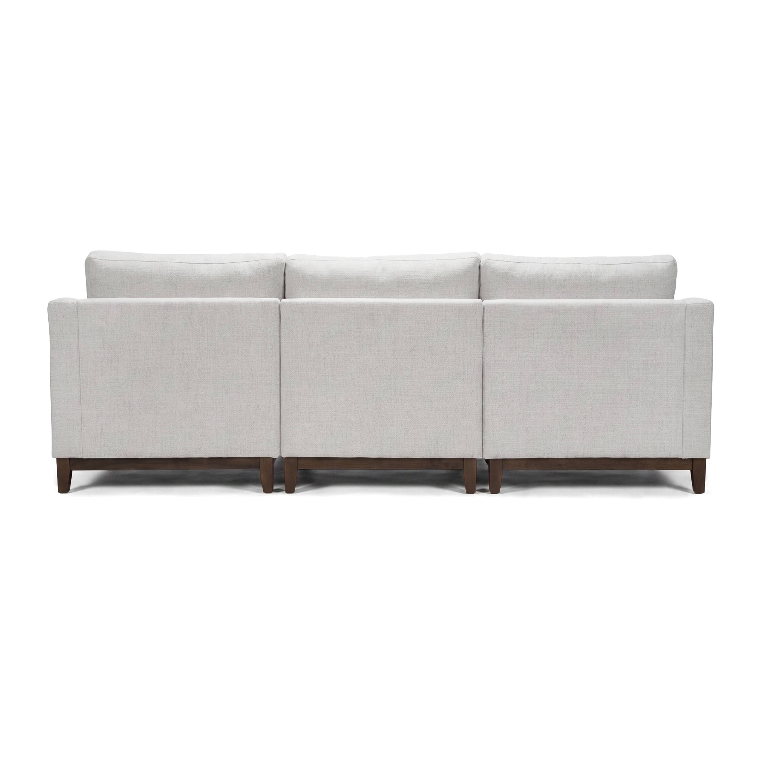 Alt View 10. Martha Stewart - 3-Piece Modular Right Armchair, Center Unit and Left Arm Chaise - Light Gray.