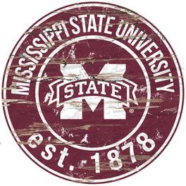 Fan Creations - Mississippi State Bulldogs 23.5" Distressed Round Sign - Multicolor