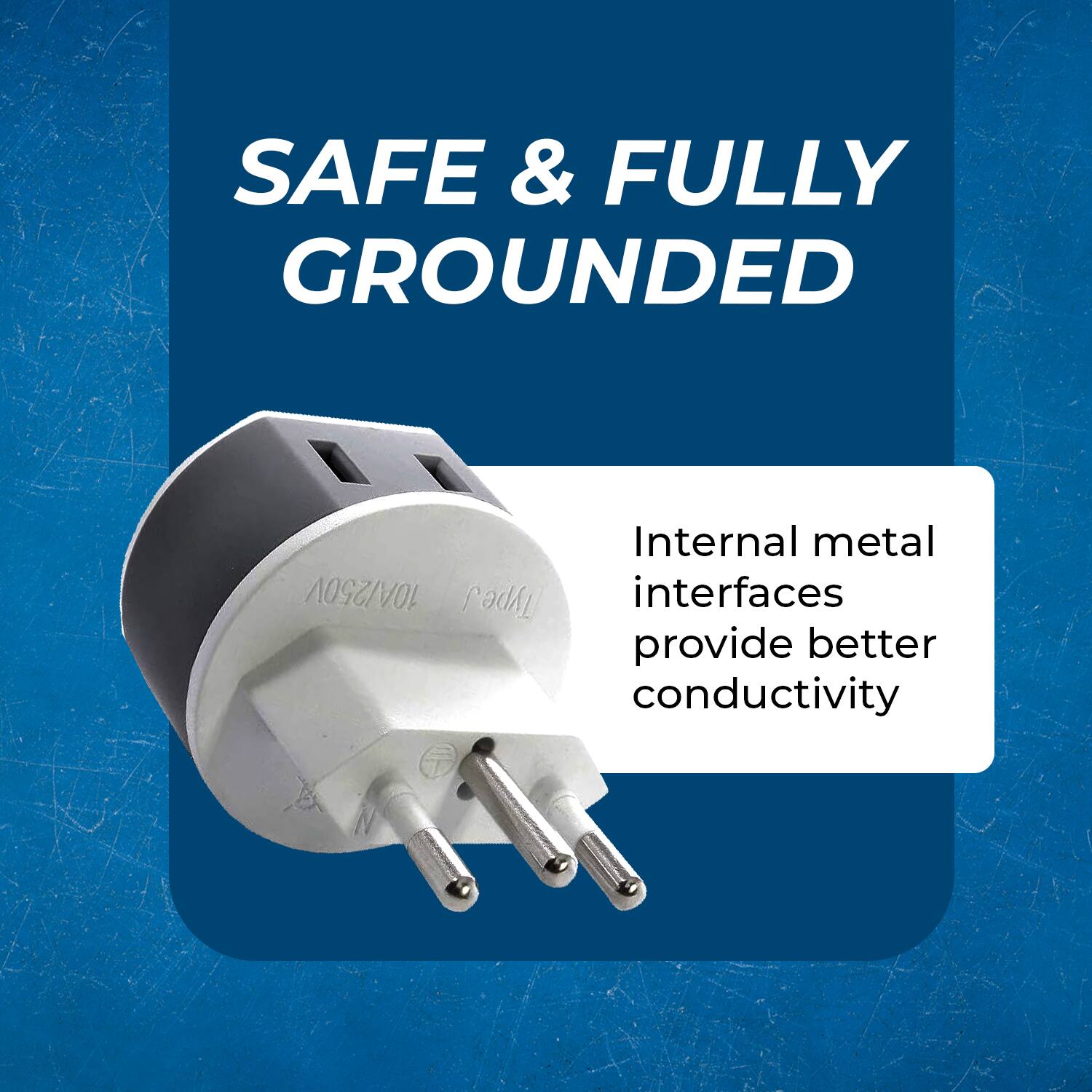 Orei Switzerland Plug Adapter (Type J) – 2 USA Inputs – 3 Pack