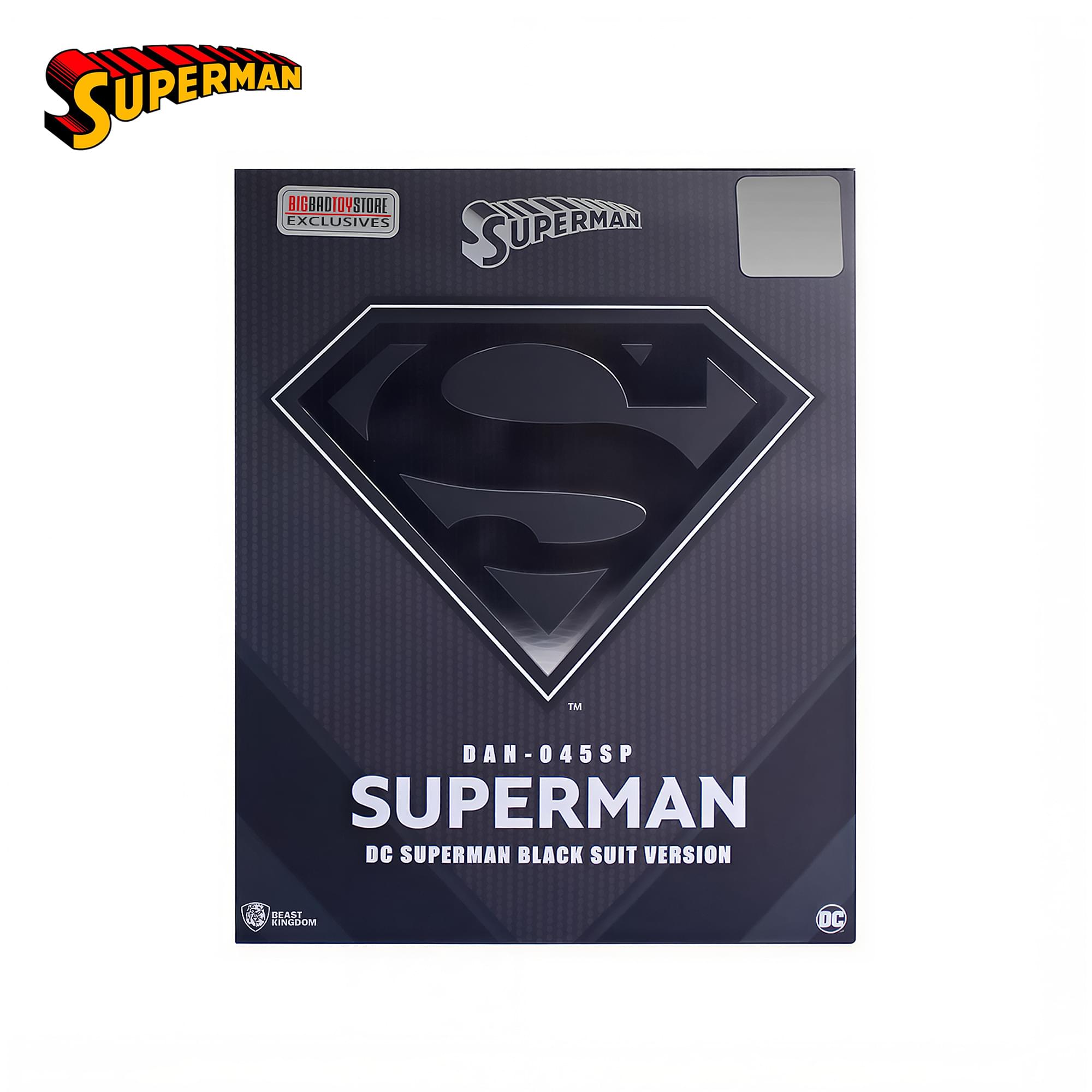 SUPERMAN BIGBADTOYSTORE EXCLUSIVES SUPERMAN S S TM DAN-045SP SUPERMAN DC SUPERMAN BLACK SUIT VERSION BEAST KINGDOM DC