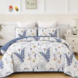 Flroal Blue-King(104"x90")