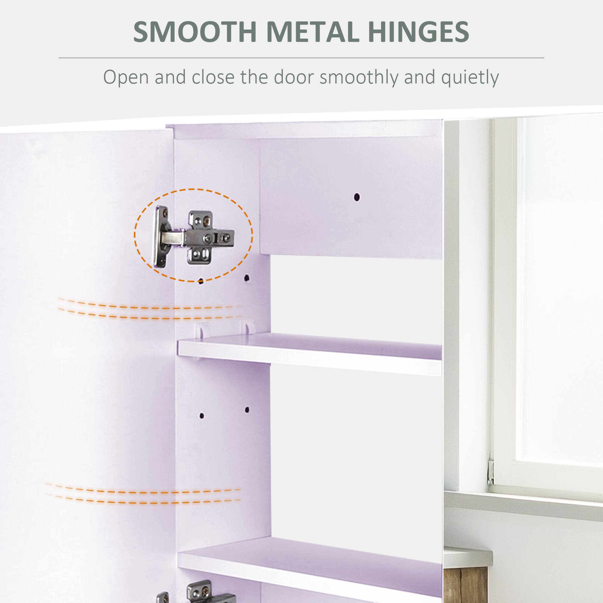 SMOOTH METAL HINGES
Open and close the door smoothly and quietly