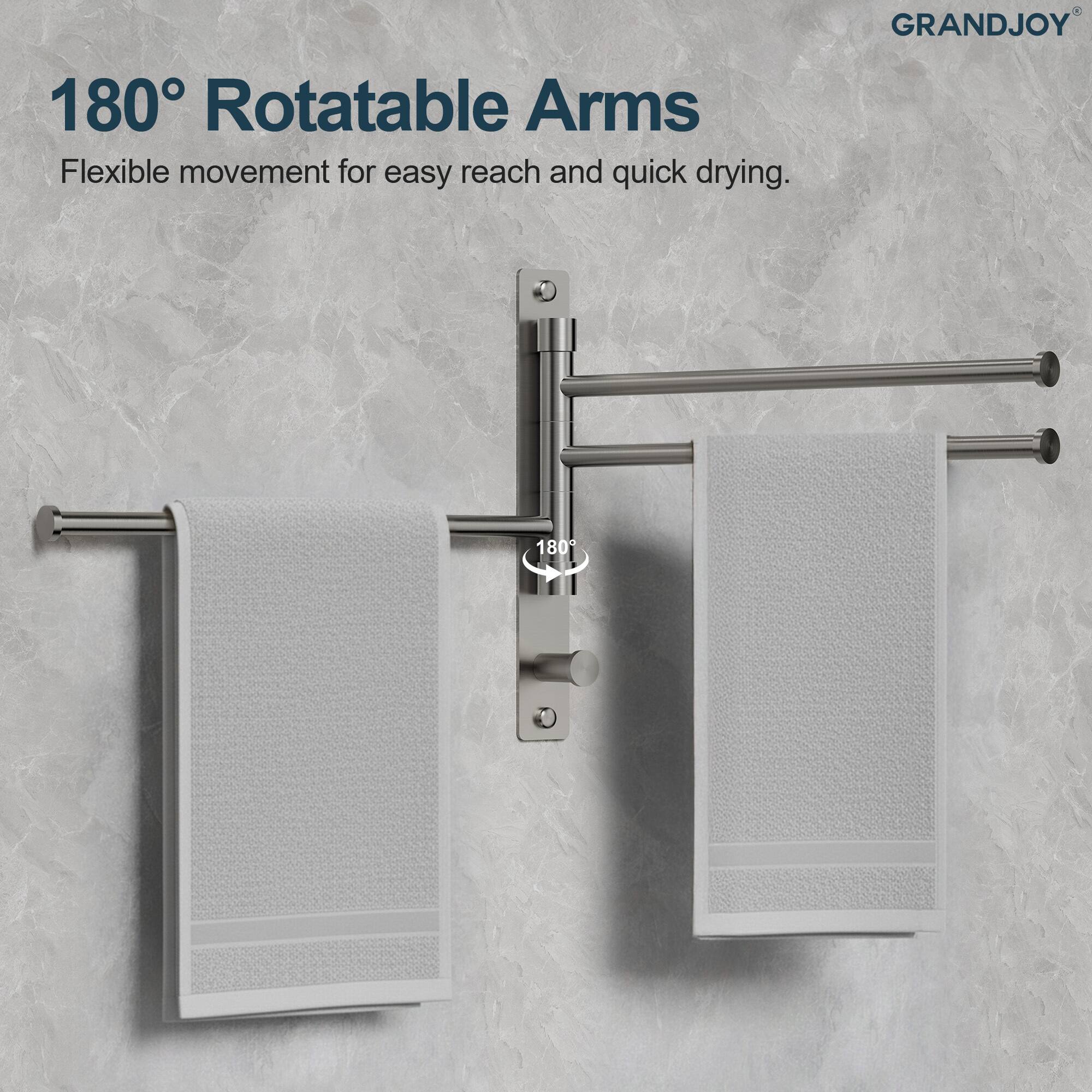 180° Rotatable Arms  
Flexible movement for easy reach and quick drying.  

GRANDJOY