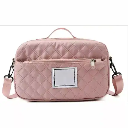 Front. Wikistore - Wikistore Three-Dimensional Diamond Tote with Dry Wet Separation and Dual Pockets Light Pink - Pink.