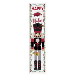 Jardine - Arkansas Razorbacks 11" x 46" Nutcracker Holiday Leaner Sign - White