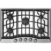 Angle. Viking - 30" Built-In LP Gas Cooktop with 5 burners - Silver.