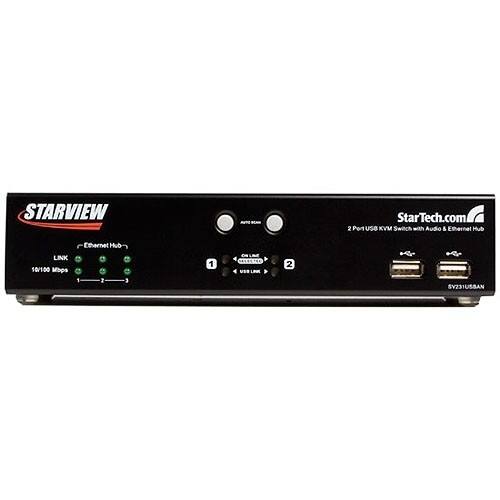 Front Standard. Startech - 2 Port USB KVM Switch with Network Hub and Audio.