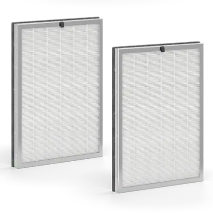 Front. Medify Air - MA-45 Genuine HEPA H13 Replacement Filter - 2 pack - Silver.