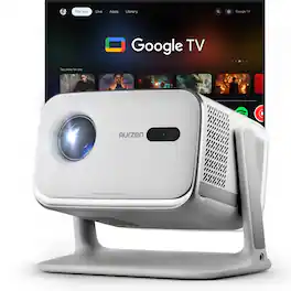 Aurzen - Smart Projector, Built-in Google TV, 20W Visible Speakers, DoIby Audio, TOF Auto Focus, 500 ANSI Lumens - Gray