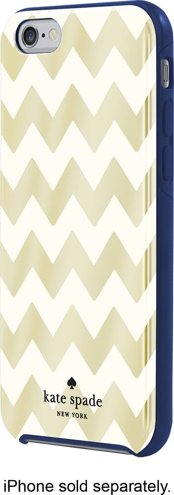 Front. kate spade new york - Case for Apple® iPhone® 6 and 6s - Gold Foil/Cream/French Navy.