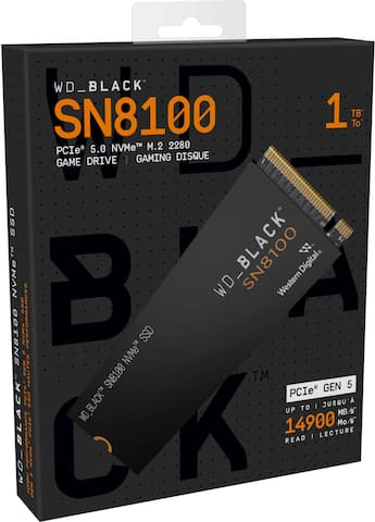 WD BLACK SN8100 1TB Non Heatsink Internal SSD Gen 5x4 NVMe WD BLACK SN8100 1TB Non Heatsink Internal SSD Gen 5x4 NVMe