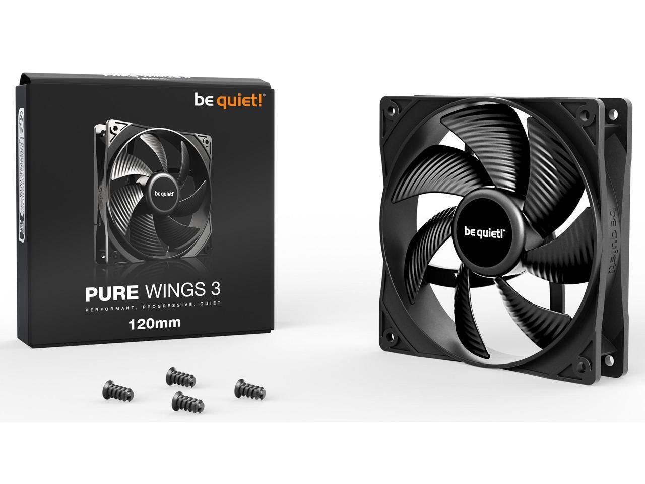 be quiet!  
PURE WINGS 3  
PERFORMANT. PROGRESSIVE. QUIET.  
120mm