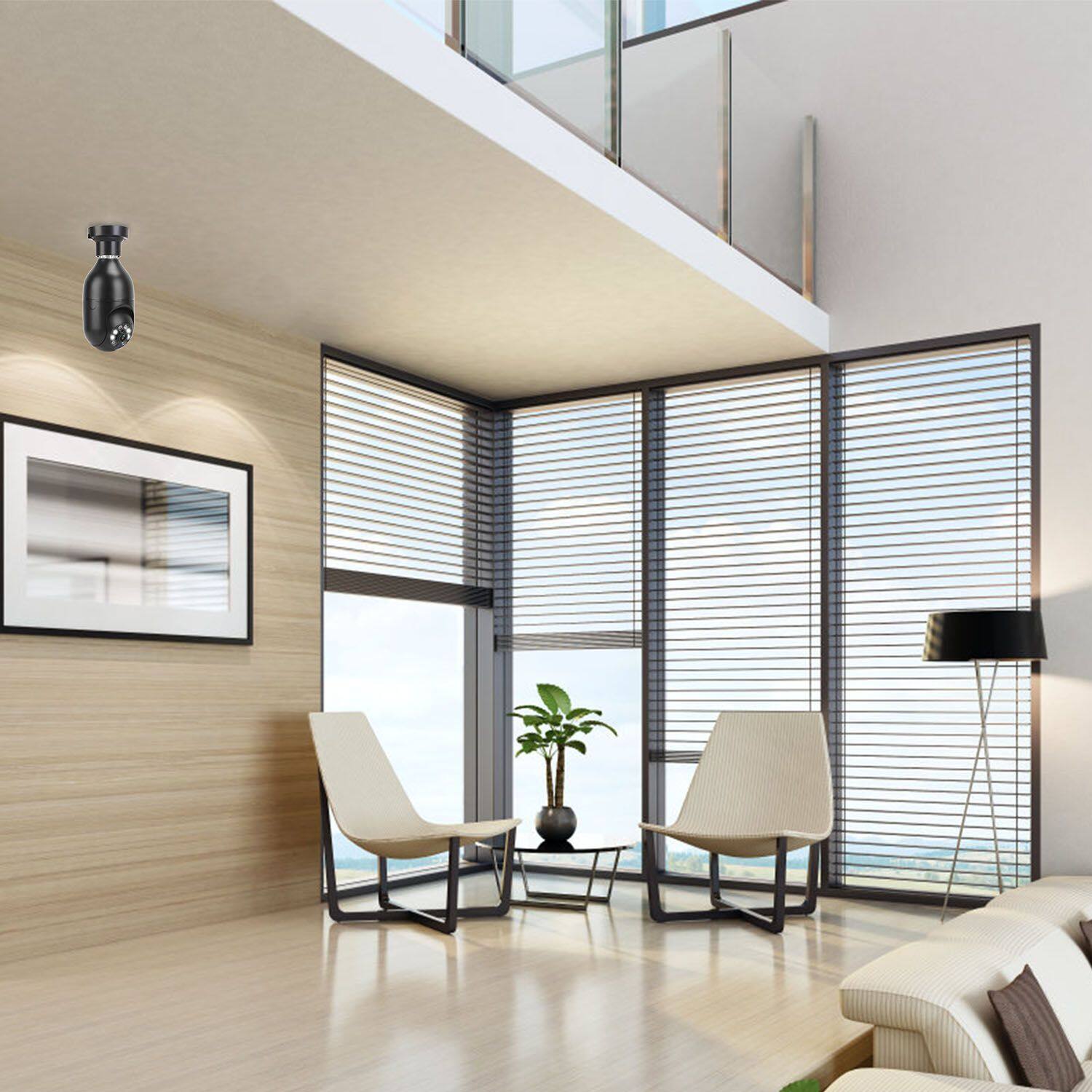 Alt View 5. Tiramisubest - E27 WiFi Bulb Camera 1080P FHD WiFi IP Pan Tilt Security Surveillance Camera.