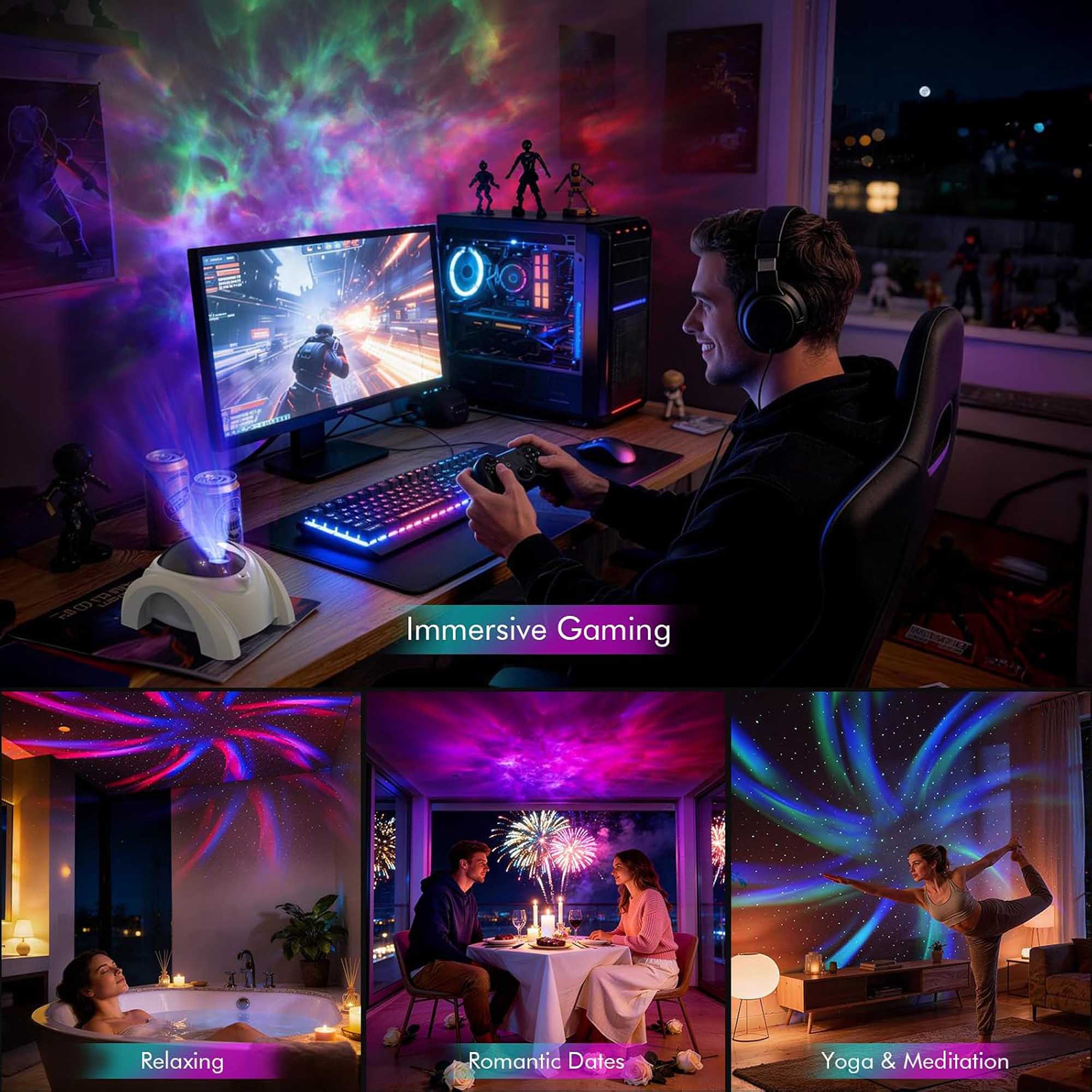 Immersive Gaming  
Relaxing  
Romantic Dates  
Yoga & Meditation