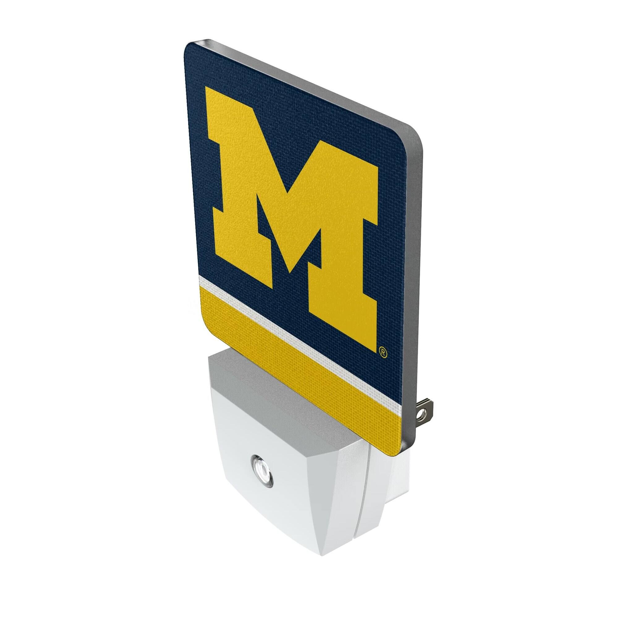 Alt View 1. Keyscaper - Michigan Wolverines Stripe Design Nightlight 2-Pack - Multicolor.