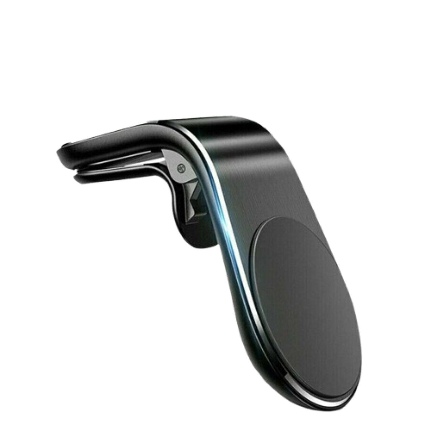 Front. Home Collection - Black Magnetic Car Air Vent Phone Mount Holder for Mobile Cellphone - Black.