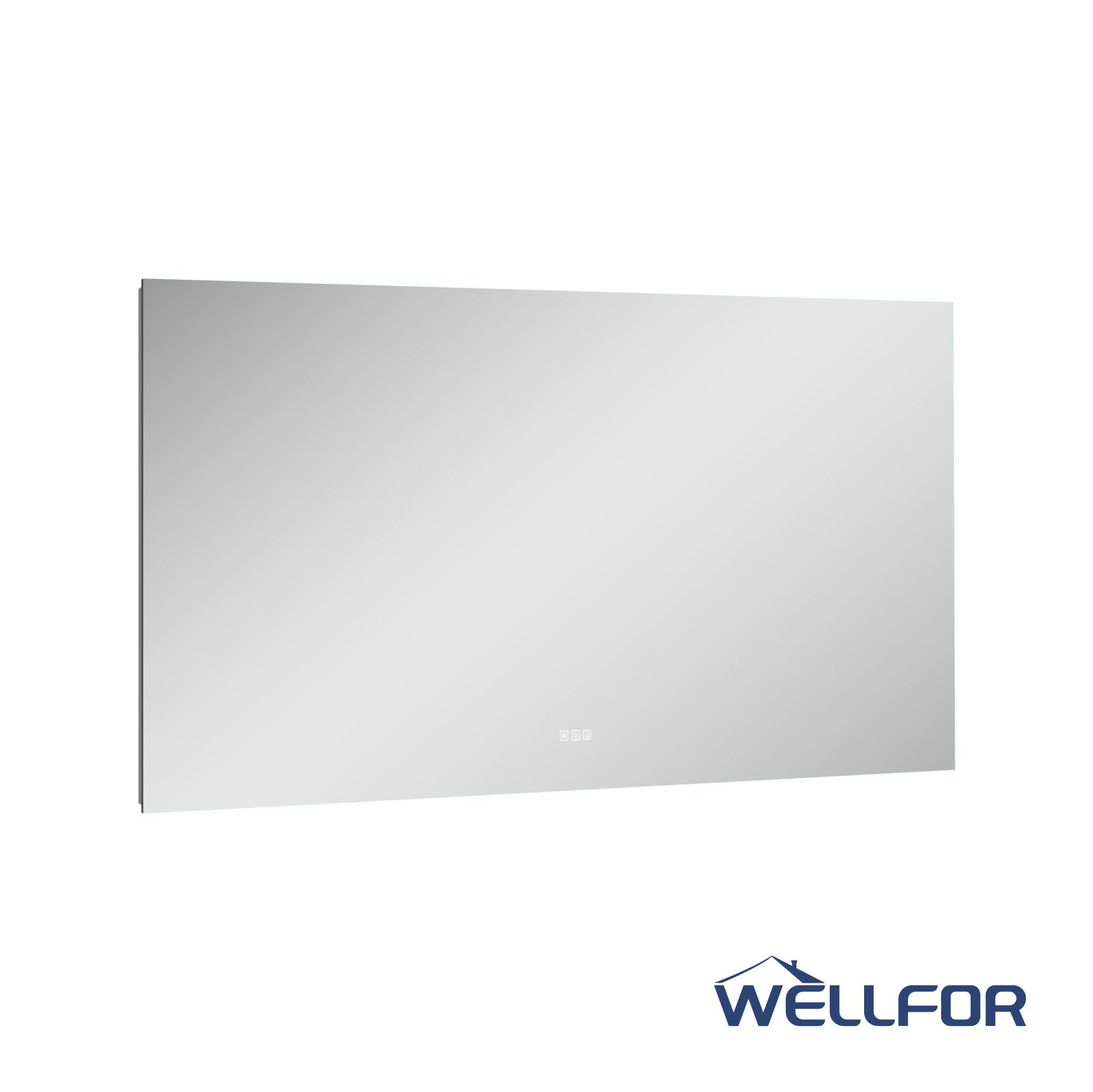 Alt View 7. WELLFOR - 72 in x 36 in Rectangular Frameless Bathroom Vanity Mirror with LED Light&Anti-Fog, Aluminum Backlights Mirror - Chrome.