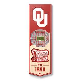 YouTheFan - Oklahoma Sooners 6'' x 19'' 3D StadiumView Banner - Multicolor