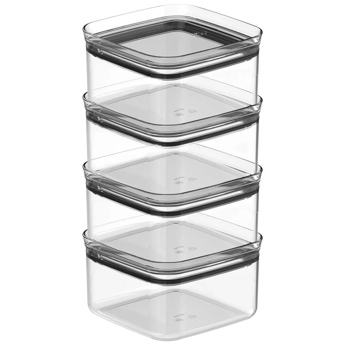 OU - Airtight Food Storage Container 8pc (set of 4) BPA Free Plastic Container with Leak Proof Lid - Clear