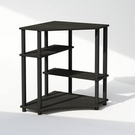 Furinno - Turn-N-Tube Multipurpose Corner Shelf, Display Rack, Bookshelf, Espresso/Black - Espresso/Black