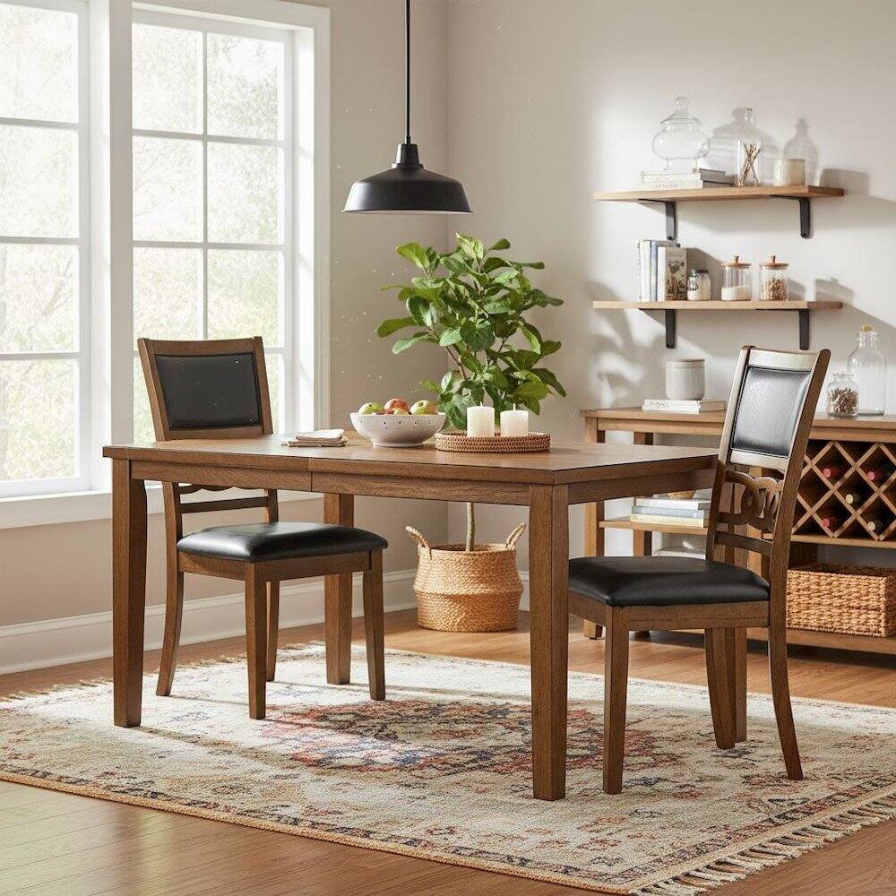 Alt View 5. FurniFact - Faux Leather Dining Chairs Set of 2 Contemporary Brown - Brown.