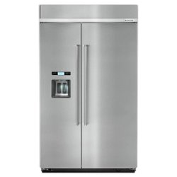 KitchenAid - 29.5 Cu. Ft. Side-by-Side Built-In Refrigerator - Stainless steel - Front_Zoom