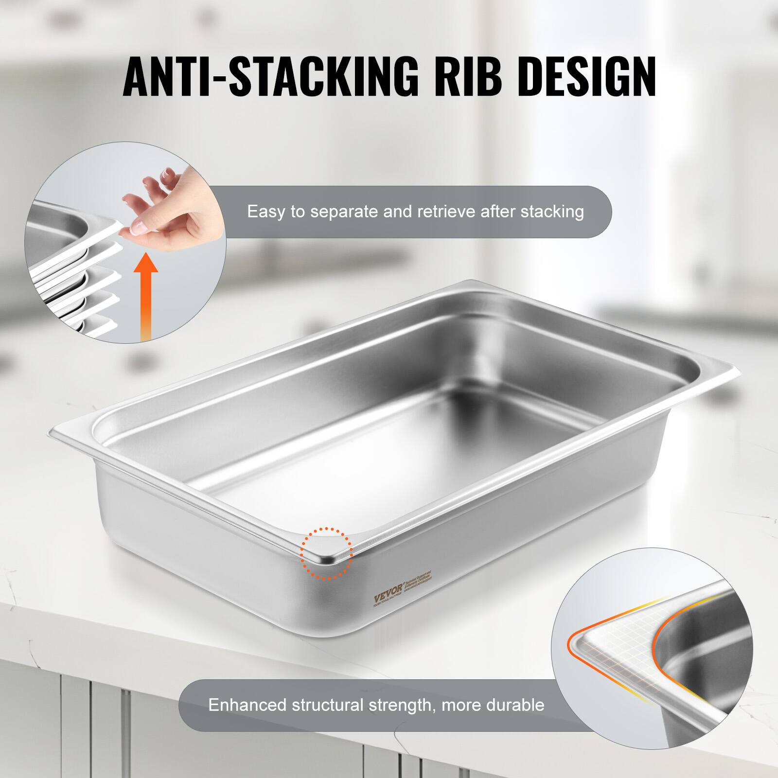 ANTI-STACKING RIB DESIGN

Easy to separate and retrieve after stacking

Enhanced structural strength, more durable