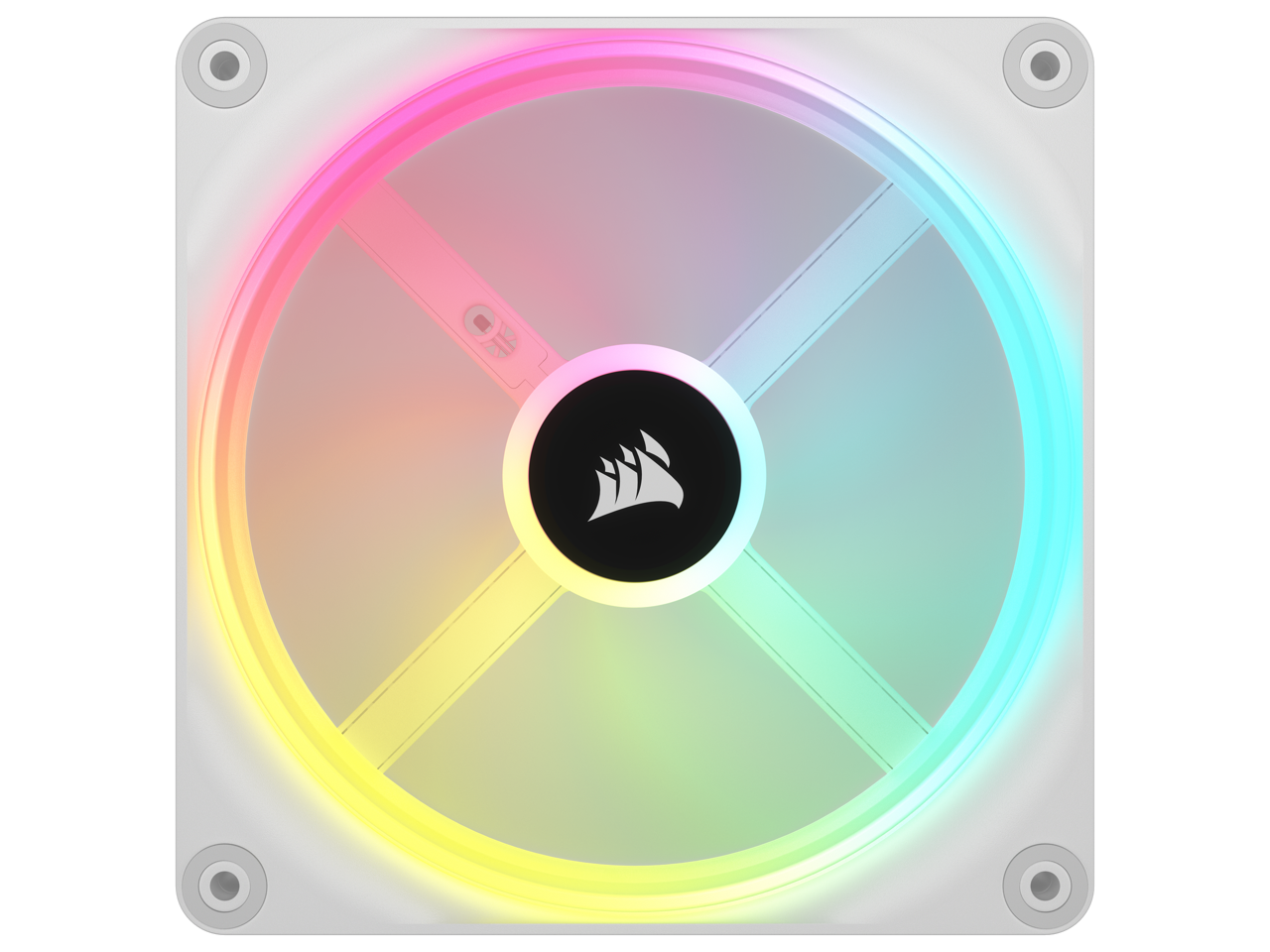 Alt View 2. CORSAIR - CORSAIR QX RGB Series, iCUE LINK QX140 RGB WHITE, 140mm Magnetic Dome RGB Fan,  Expansion Kit - White.