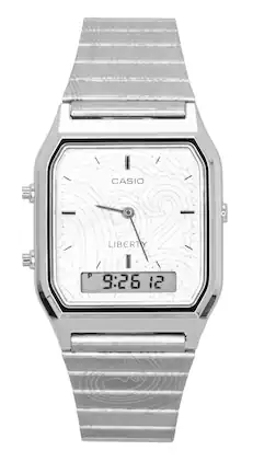 Casio - Vintage Liberty Analog Digital Dial Quartz AQ-230ELT-7A Unisex Watch - Silver