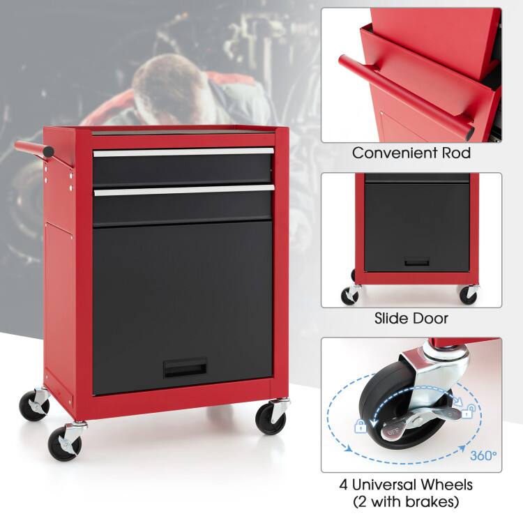 Convenient Rod Slide Door OFF 360 4 Universal Wheels (2 with brakes)