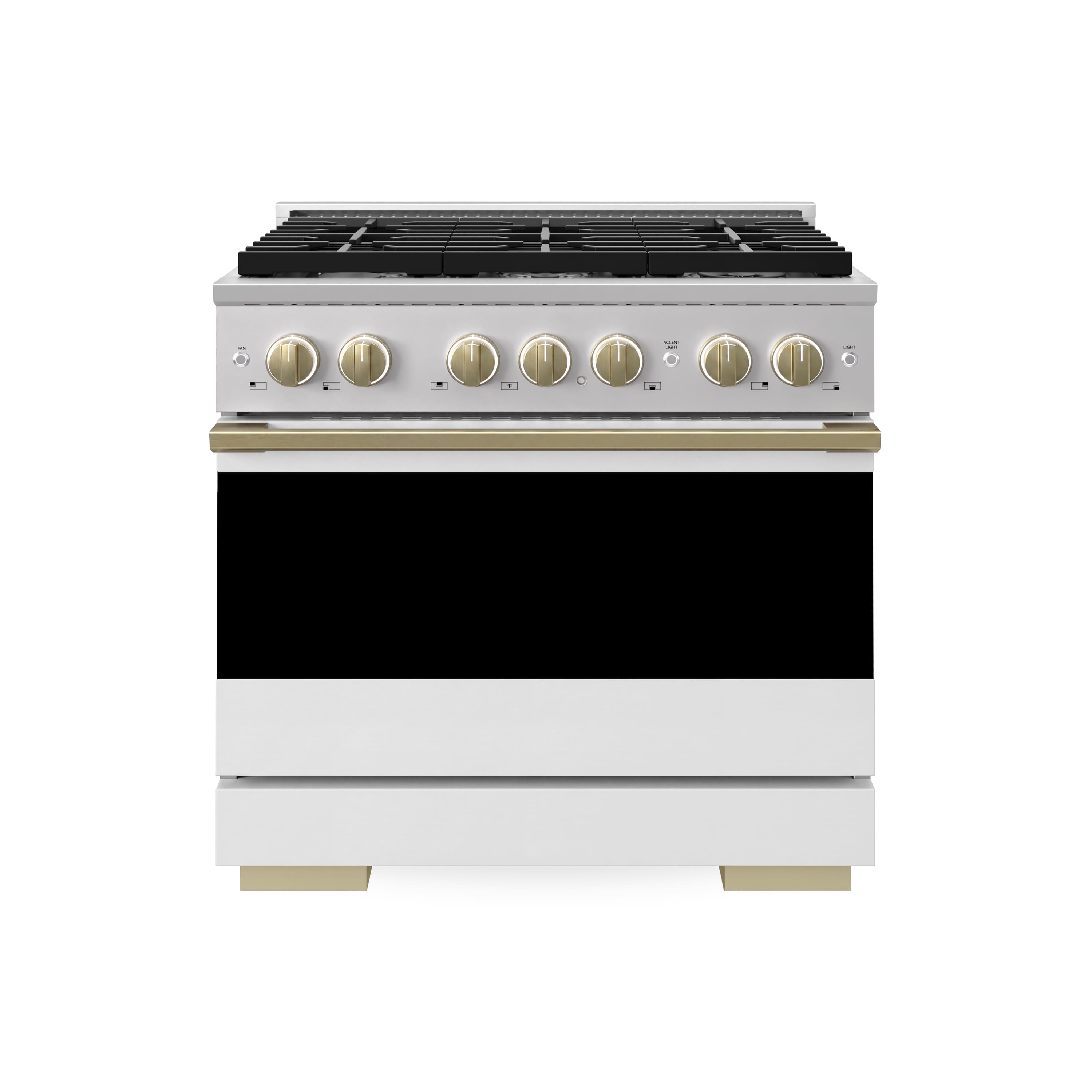 ZLINE - Autograph 36 in. 5.2 cu. ft. Marino Freestanding Gas Range with 6 Burners with White Black Door and Bronze Accents - White Matte price history on PriceWatchPro