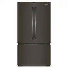 Whirlpool - 36 in. Wide 24 cu. ft. 3-Door French Door Counter Depth Refrigerator - Black Stainless Steel