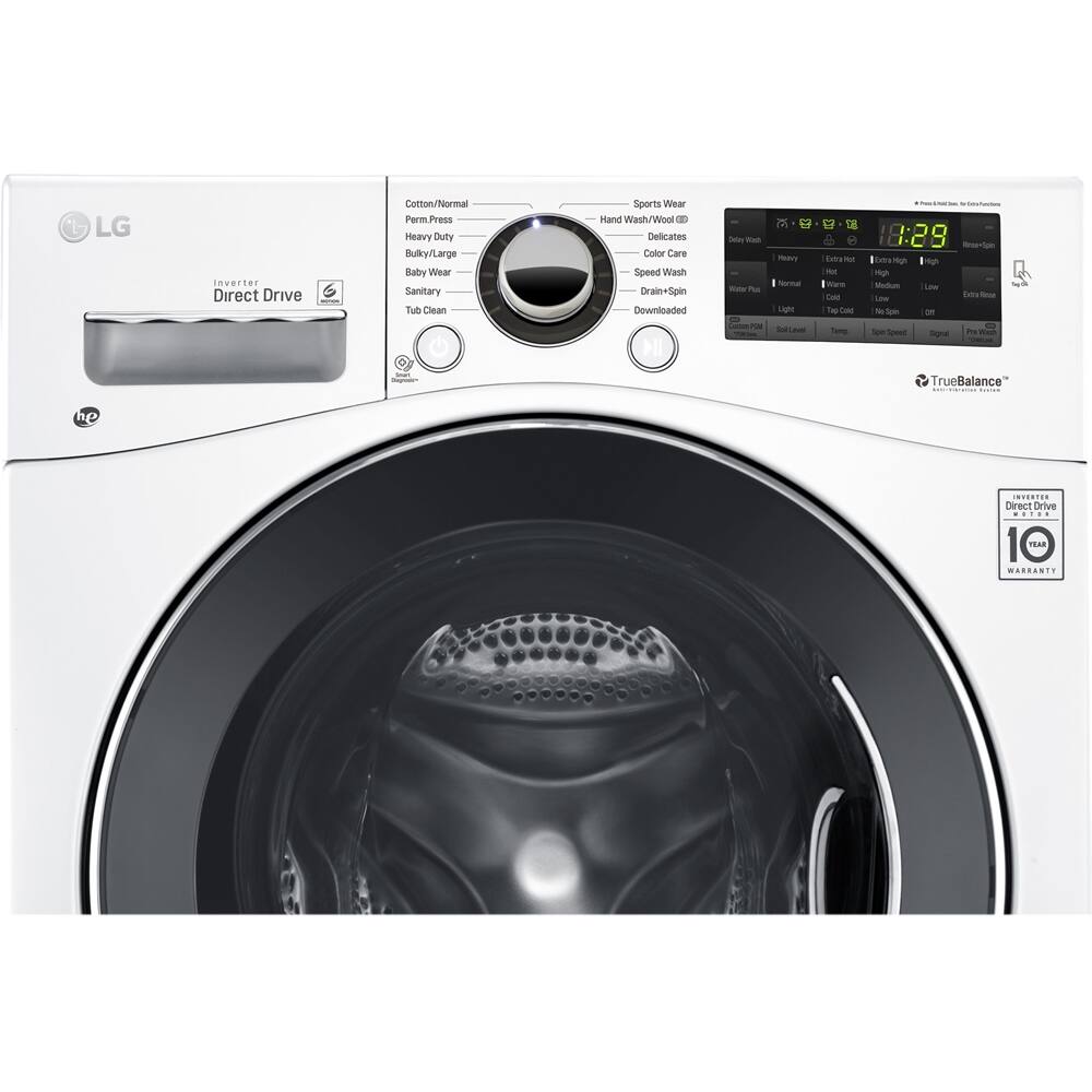 Alt View 11. LG - 2.2 Cu. Ft. High-Efficiency Compact Front-Load Washer with 6Motion Technology - White.