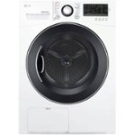 Front. LG - 4.2 Cu. Ft. Stackable Smart Electric Dryer with Sensor Dry - White.