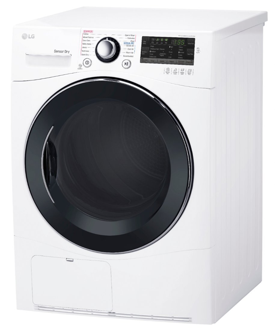 Zoom in on Left Zoom. LG - 4.2 Cu. Ft. Electric Dryer with Sensor Dry - White.