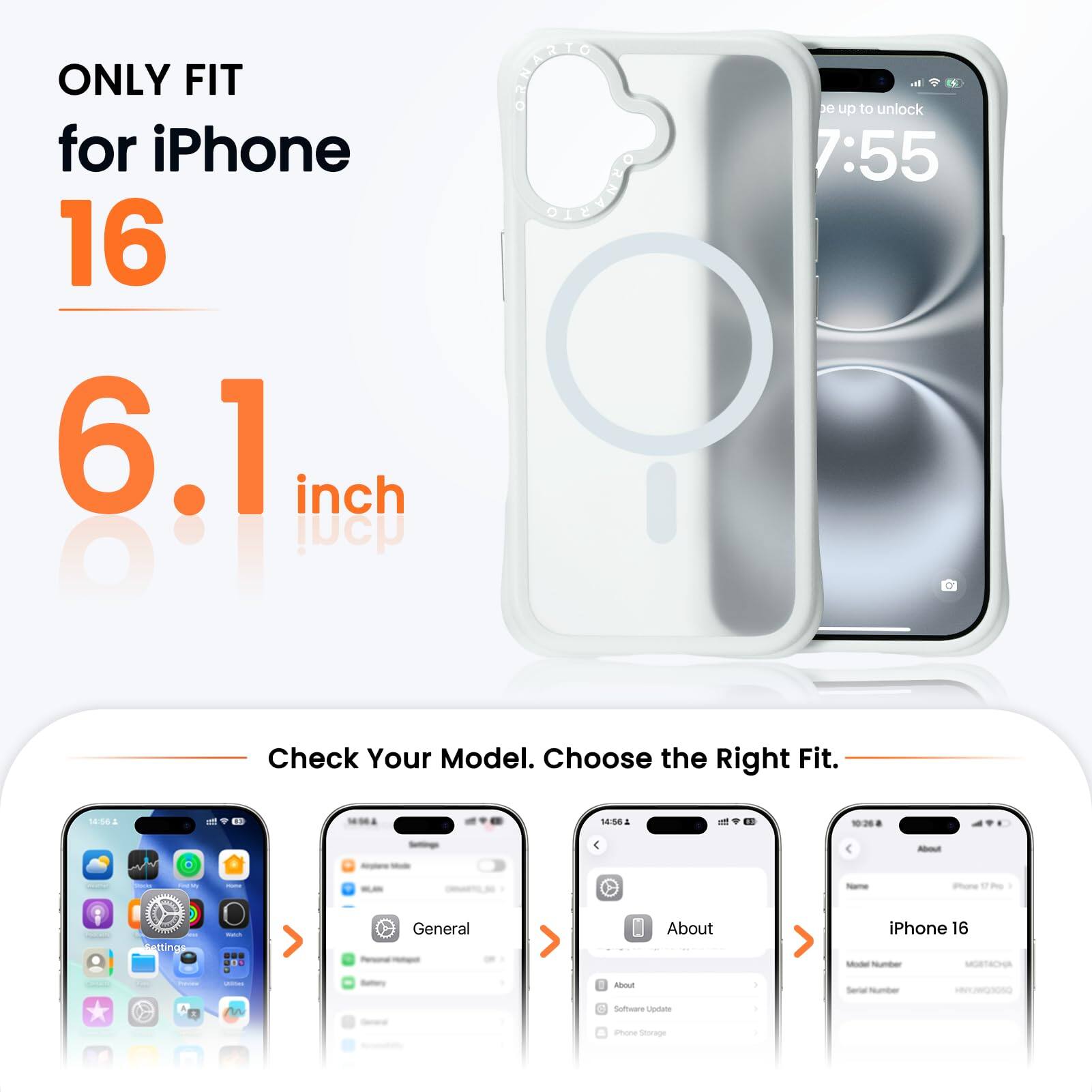 ONLY FIT for iPhone 16 6.1 inch

Check Your Model. Choose the Right Fit.

General
About iPhone 16