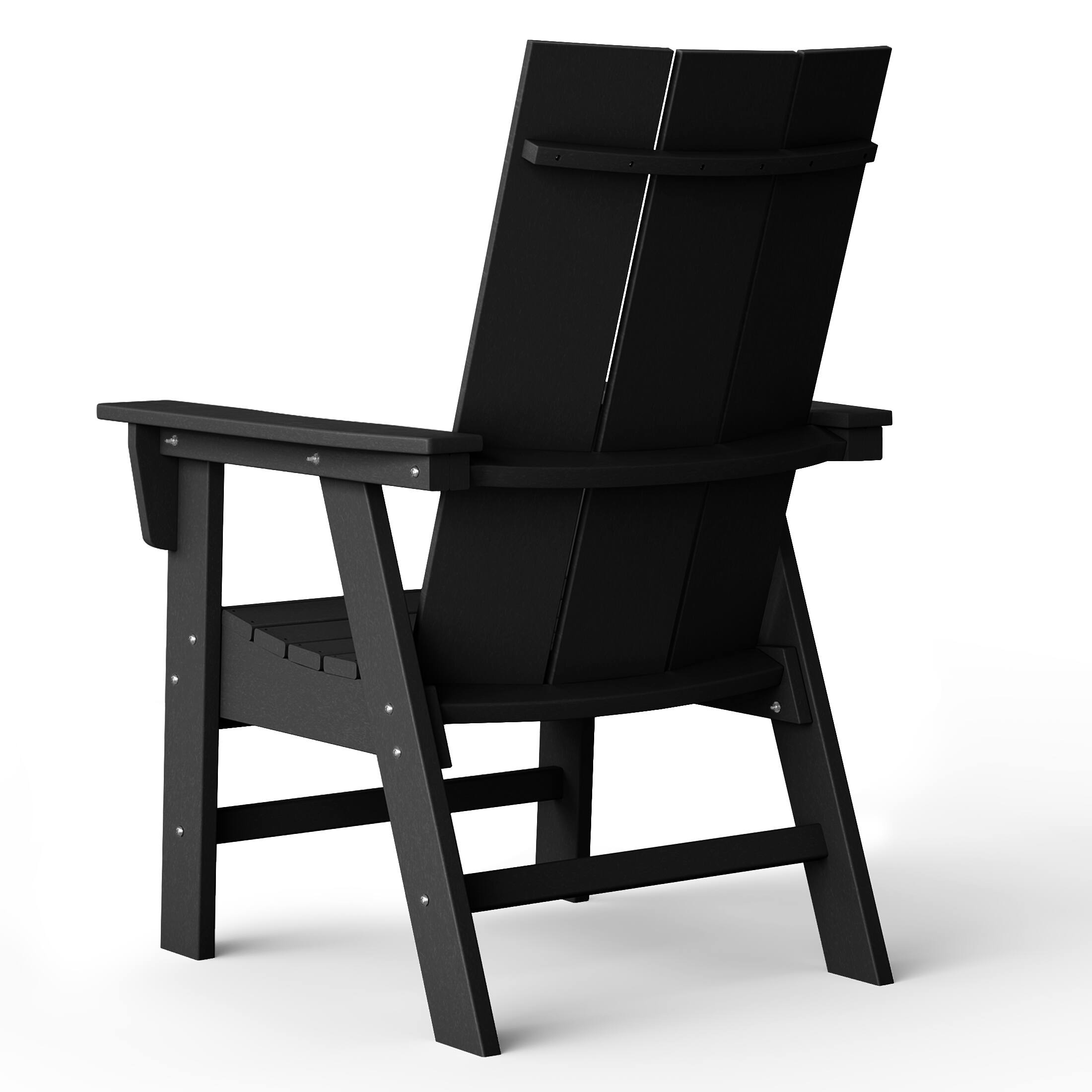 Back. WestinTrends - WestinTrends Ashore Outdoor Patio HDPE Plastic Modern Adirondack Dining Chair - Black.