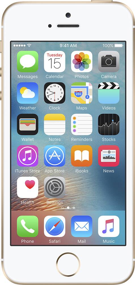 Front. Apple - Geek Squad Certified Refurbished iPhone SE 4G LTE with 16GB Memory Cell Phone - Gold.