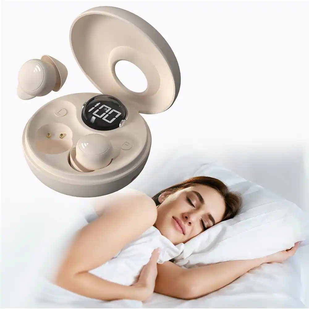 MOSZAR LLC - Invisible Sleep Earbuds with Noise Cancelling, Side Sleeper Earplugs and Digital Display