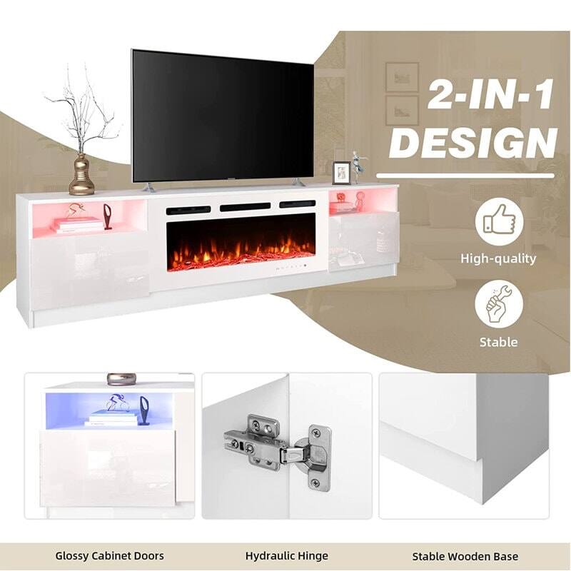 2-IN-1 DESIGN

High-quality  
Stable

Glossy Cabinet Doors  
Hydraulic Hinge  
Stable Wooden Base