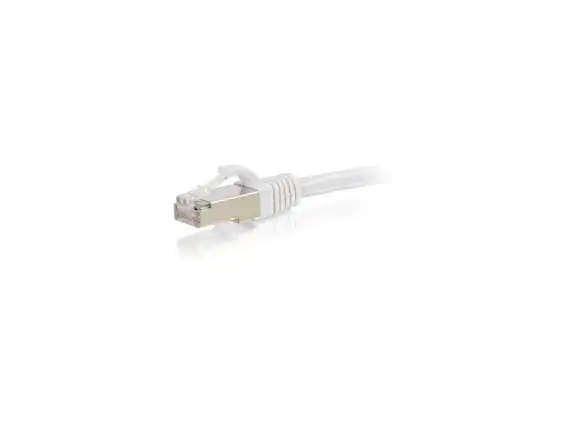 Front. Cables to Go - C2G 00915 Cat6 Cable - Snagless Shielded Ethernet Network Patch Cable, White (2 Feet, 0.60 Meters).